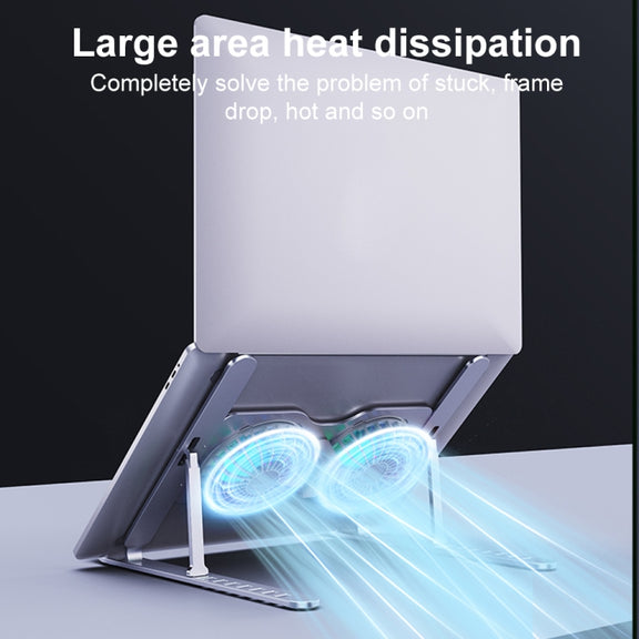R- JUST HZ45 Aluminum Alloy Laptop Dual-core Cooling Stand(Silver)