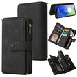 For Motorola Moto G04 / G24 Skin Feel Multi Card Slots Zipper Wallet Leather Phone Case(Black) - Motorola Cases by PMC TechLife | Online Shopping South Africa | PMC TechLife | Buy Now Pay Later Mobicred