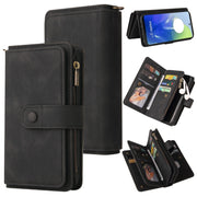 For Motorola Moto G04 / G24 Skin Feel Multi Card Slots Zipper Wallet Leather Phone Case(Black)