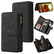 For Motorola Moto G85 Skin Feel Multi Card Slots Zipper Wallet Leather Phone Case(Black) - Motorola Cases by PMC TechLife | Online Shopping South Africa | PMC TechLife | Buy Now Pay Later Mobicred