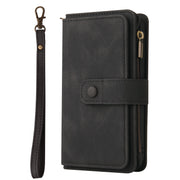 For Motorola Moto G85 Skin Feel Multi Card Slots Zipper Wallet Leather Phone Case(Black)