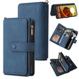 For Motorola Moto G85 Skin Feel Multi Card Slots Zipper Wallet Leather Phone Case(Blue) - Motorola Cases by PMC TechLife | Online Shopping South Africa | PMC TechLife | Buy Now Pay Later Mobicred