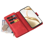 For Honor 200 Skin Feel Multi Card Slots Zipper Wallet Leather Phone Case(Red)