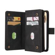 For Honor 200 Pro Skin Feel Multi Card Slots Zipper Wallet Leather Phone Case(Black)