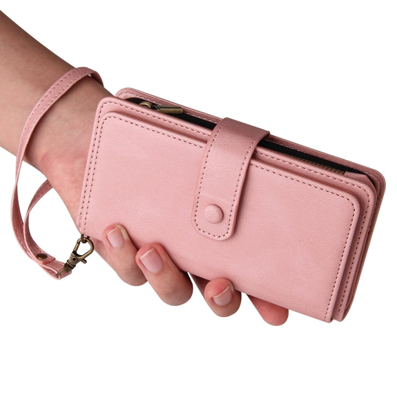 For Honor 200 Pro Skin Feel Multi Card Slots Zipper Wallet Leather Phone Case(Pink)