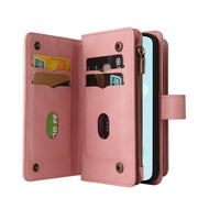 For Honor 200 Lite Global Skin Feel Multi Card Slots Zipper Wallet Leather Phone Case(Pink)