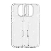 For iPhone 16 Pro Dual Color Clear Glitter TPU + TPE Full Coverage Phone Case(Glitter White)