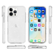 For iPhone 16 Plus Dual Color Clear Glitter TPU + TPE Full Coverage Phone Case(Glitter White)