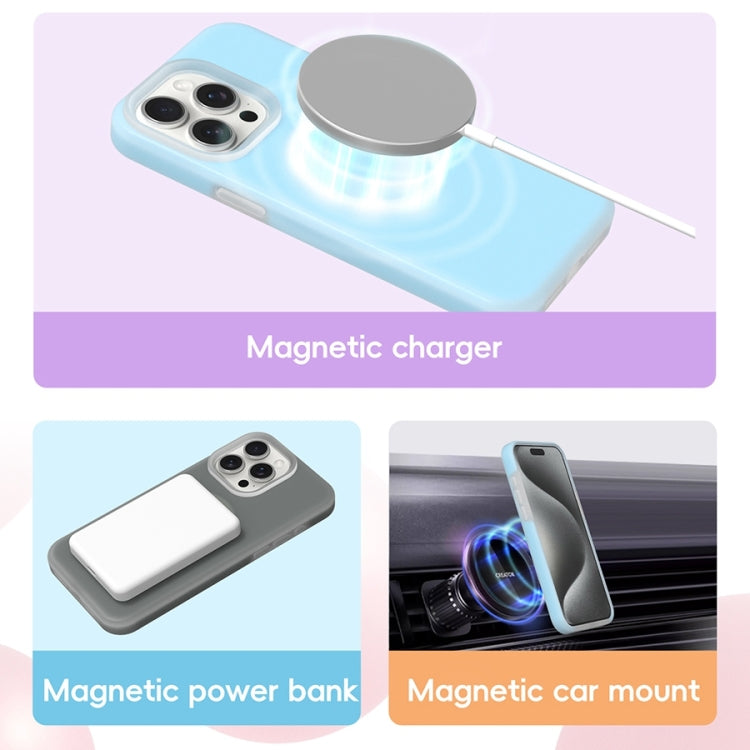 For iPhone 16 Plus Jelly Liquid Silicone MagSafe Magnetic Phone Case(Purple)