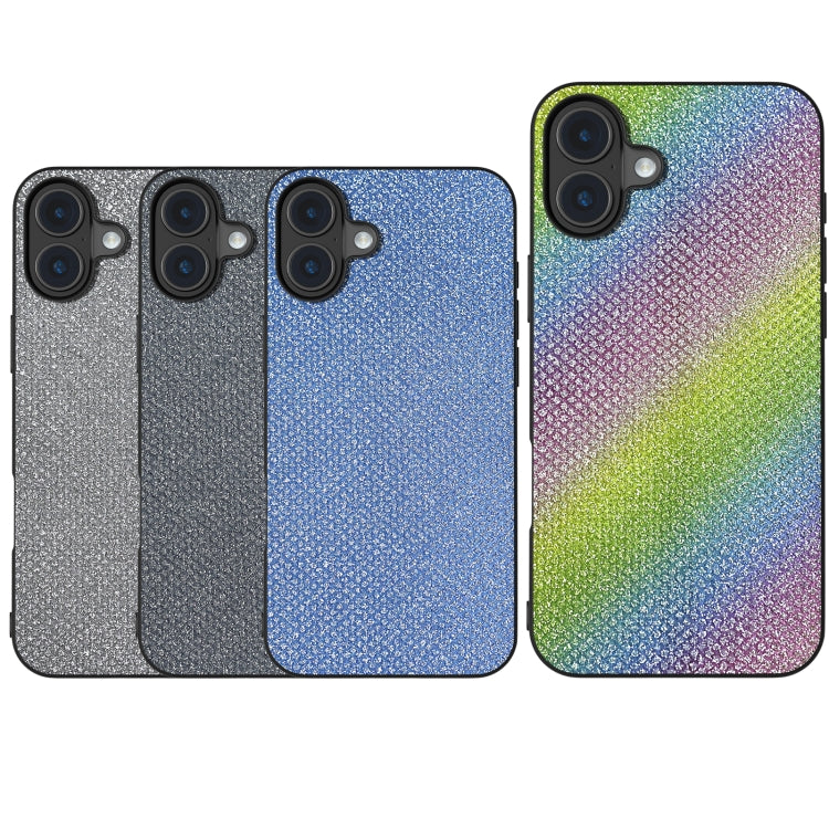 For iPhone 16 Plus Diamond Black Frame Phone Case(Jewel Black)