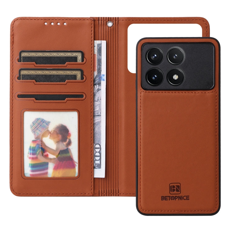 For Redmi K70 / K70 Pro BETOPNICE BN-005 2 in 1 Detachable Imitate Genuine Leather Phone Case(Brown) - free shipping - PMC Jewellery - Order now!