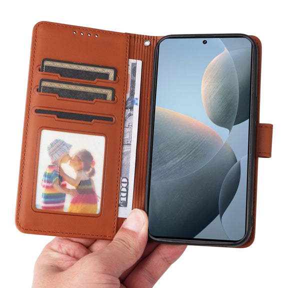 For Redmi K70 / K70 Pro BETOPNICE BN-005 2 in 1 Detachable Imitate Genuine Leather Phone Case(Brown)