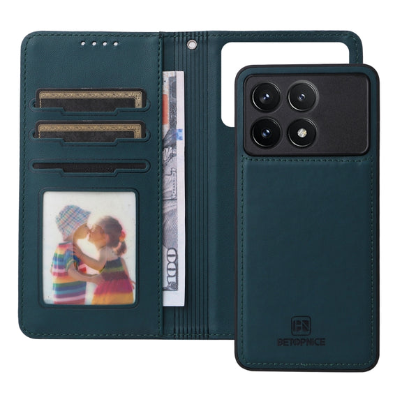For Redmi K70 / K70 Pro BETOPNICE BN-005 2 in 1 Detachable Imitate Genuine Leather Phone Case(Blue)