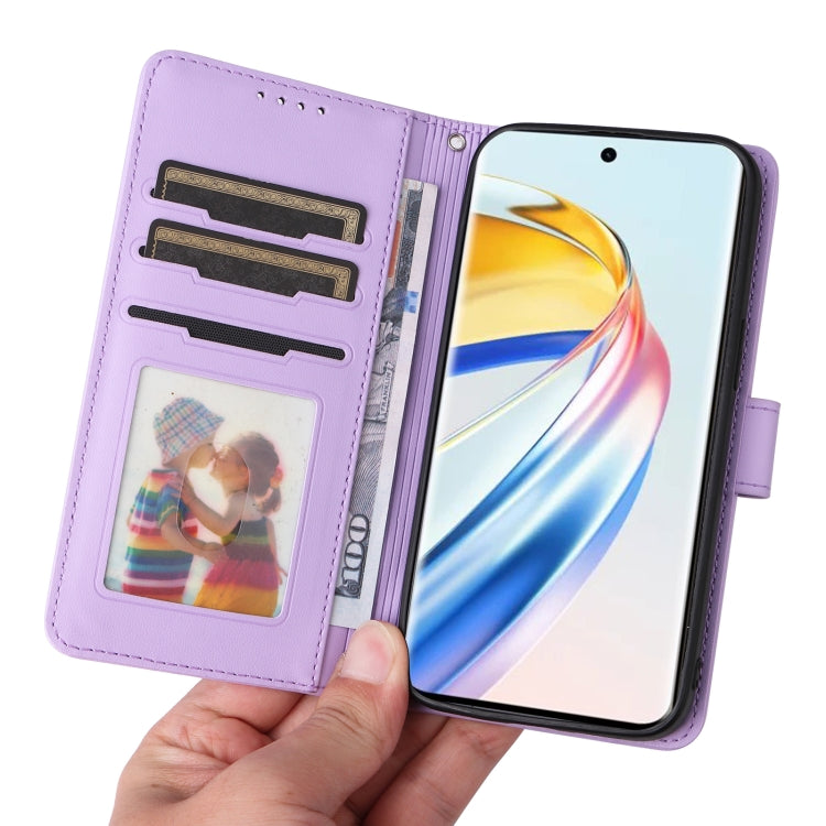 For Honor Magic6 Lite 5G BETOPNICE BN-005 2 in 1 Detachable Imitate Genuine Leather Phone Case(Light Purple)