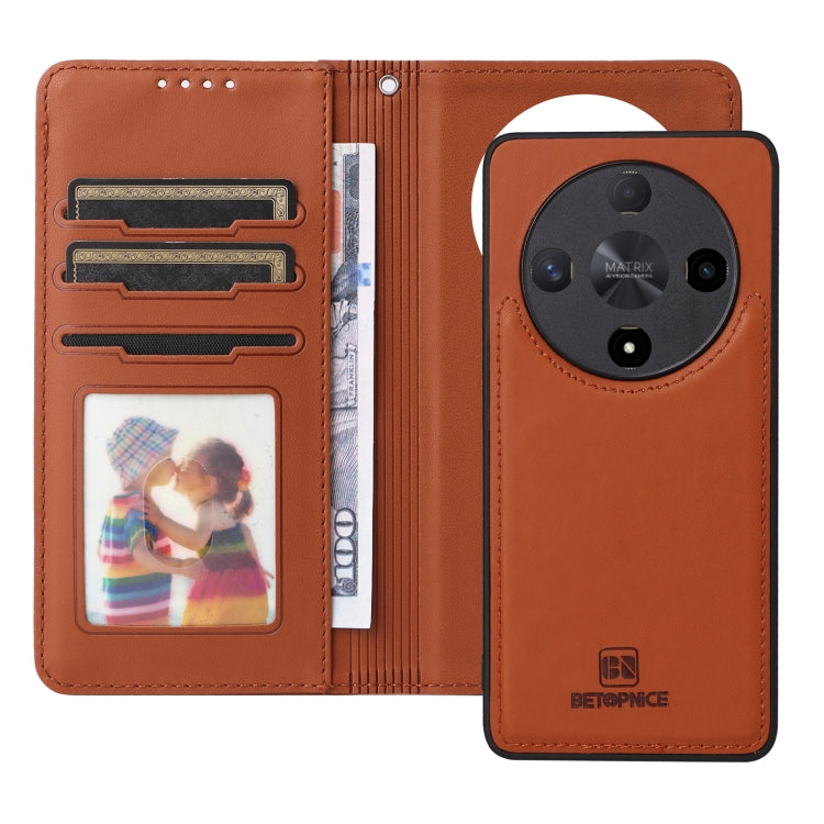 For Honor Magic6 Lite 5G BETOPNICE BN-005 2 in 1 Detachable Imitate Genuine Leather Phone Case(Brown)