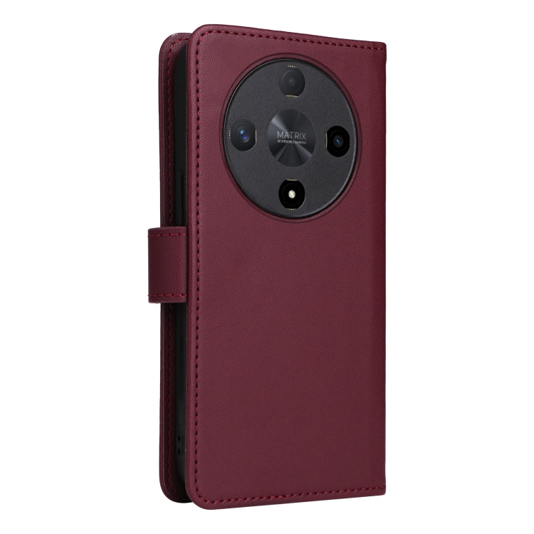 For Honor Magic6 Lite 5G BETOPNICE BN-005 2 in 1 Detachable Imitate Genuine Leather Phone Case(Wine Red)