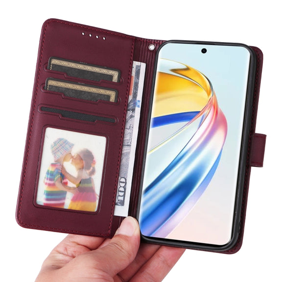 For Honor Magic6 Lite 5G BETOPNICE BN-005 2 in 1 Detachable Imitate Genuine Leather Phone Case(Wine Red)