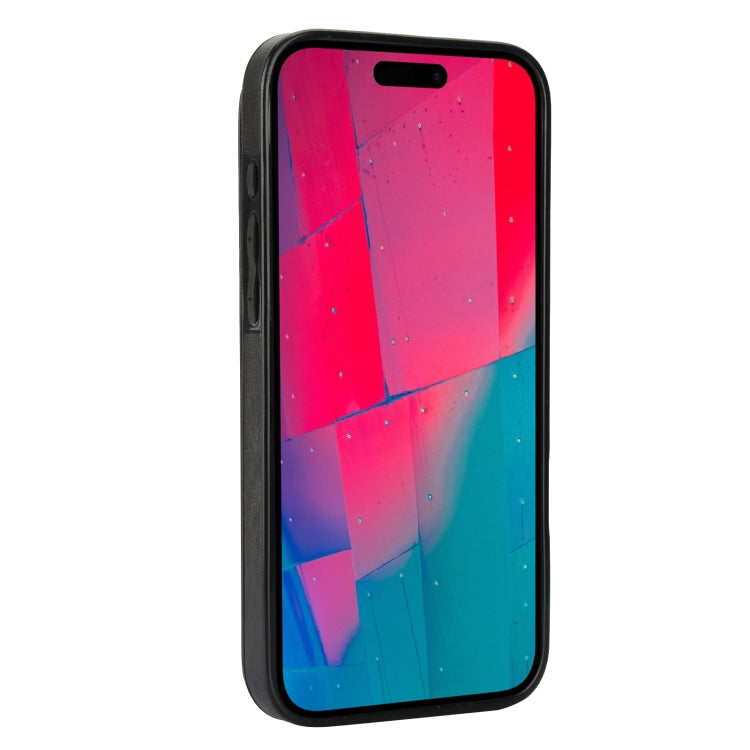 For iPhone 16 Pro Double Buckle Butterfly Embossing PU Phone Case(Black) - iPhone 16 Pro Cases by PMC TechLife | Online Shopping South Africa | PMC TechLife | Buy Now Pay Later Mobicred