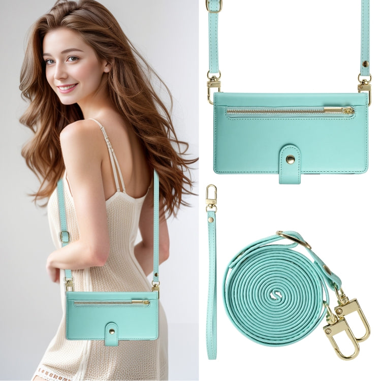 For Google Pixel 9 Pro XL Nine Card-slot Zipper Wallet Bag Leather Phone Case(Mint Green) - Google Cases by PMC TechLife | Online Shopping South Africa | PMC TechLife | Buy Now Pay Later Mobicred