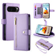 For Google Pixel 9 Pro XL Nine Card-slot Zipper Wallet Bag Leather Phone Case(Purple) - Google Cases by PMC TechLife | Online Shopping South Africa | PMC TechLife | Buy Now Pay Later Mobicred
