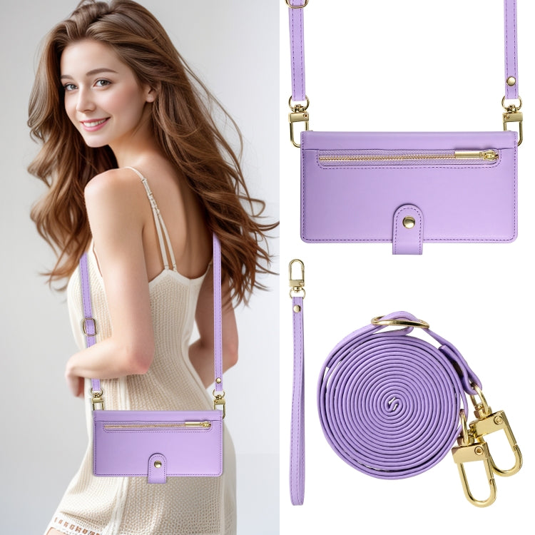 For Google Pixel 9 / 9 Pro Nine Card-slot Zipper Wallet Bag Leather Phone Case(Purple)