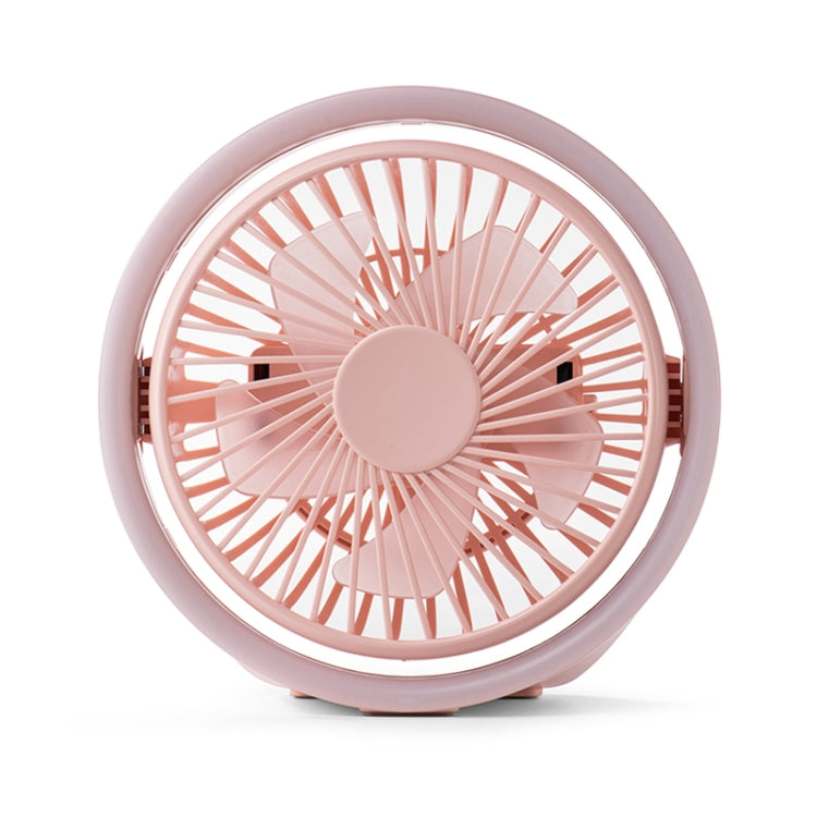 N601 180 Degree Rotating Type-C Desktop Fan with LED Ambience Light(Pink) - Electric Fans by PMC TechLife | Online Shopping South Africa | PMC TechLife | Buy Now Pay Later Mobicred