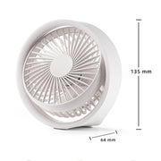 N601 180 Degree Rotating Type-C Desktop Fan with LED Ambience Light(White)