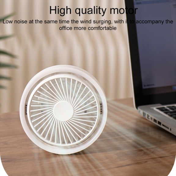 N601 180 Degree Rotating Type-C Desktop Fan with LED Ambience Light(Black)