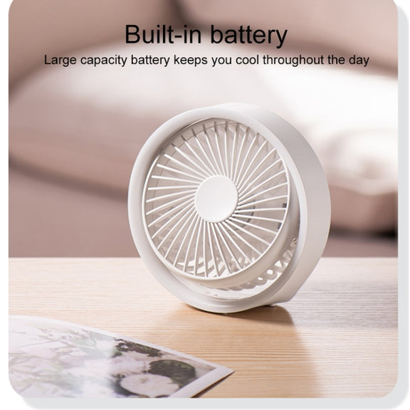 N601 180 Degree Rotating Type-C Desktop Fan with LED Ambience Light(White)