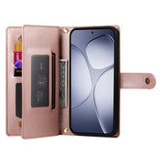 For Redmi K70 Ultra Nine Card-slot Zipper Wallet Bag Leather Phone Case(Pink)