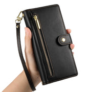 For Redmi K70 Ultra Nine Card-slot Zipper Wallet Bag Leather Phone Case(Black)
