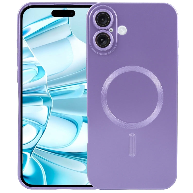 For iPhone 16 Liquid TPU Silicone Solid Color MagSafe Phone Case(Purple) - iPhone 16 Cases by PMC TechLife | Online Shopping South Africa | PMC TechLife | Buy Now Pay Later Mobicred
