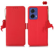 For Motorola Moto G85 Side-Magnetic TJ Genuine Leather RFID Phone Case(Red) - Motorola Cases by PMC TechLife | Online Shopping South Africa | PMC TechLife | Buy Now Pay Later Mobicred