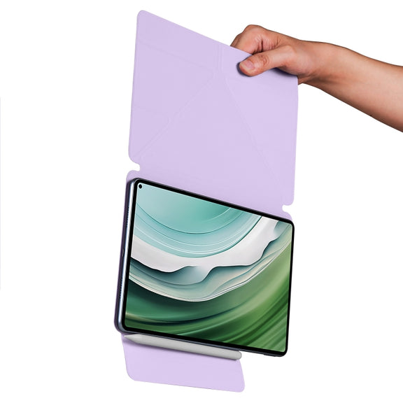 For Huawei MatePad Pro 11 2024 / 2022 Fixed Buckle Magnetic Deformation Leather Tablet Case(Purple)