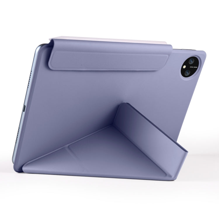 For Huawei MatePad Pro 11 2024 / 2022 Fixed Buckle Magnetic Deformation Leather Tablet Case(Lavender Purple)