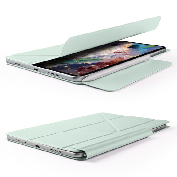For Huawei MatePad 11.5 / 11.5S Fixed Buckle Magnetic Deformation Leather Tablet Case(Baby Green)