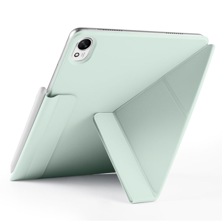 For Huawei MatePad Air 11.5 2023 Fixed Buckle Magnetic Deformation Leather Tablet Case(Baby Green)