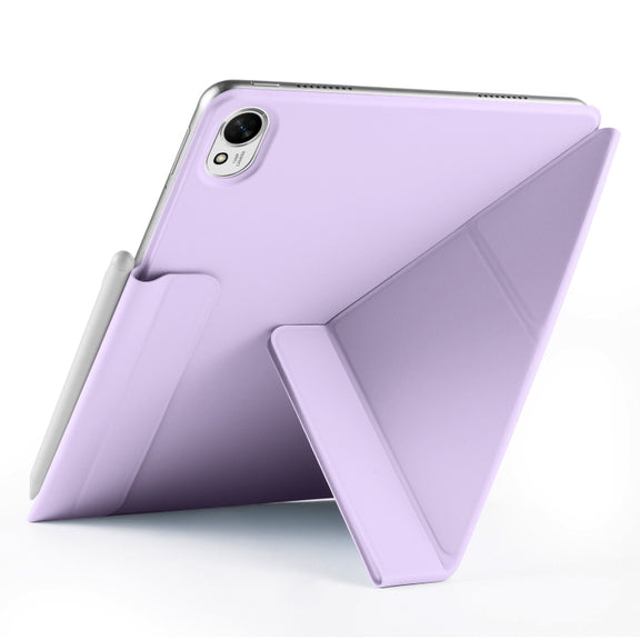 For Huawei MatePad Air 11.5 2023 Fixed Buckle Magnetic Deformation Leather Tablet Case(Purple)