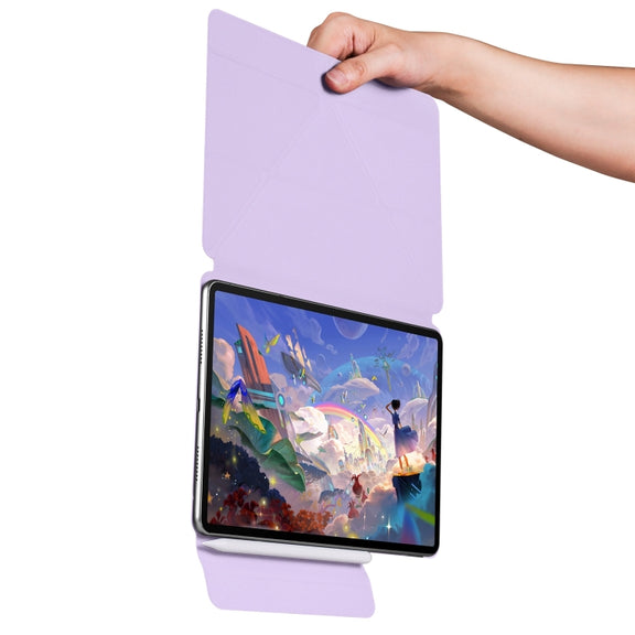 For Huawei MatePad Air 11.5 2023 Fixed Buckle Magnetic Deformation Leather Tablet Case(Purple)
