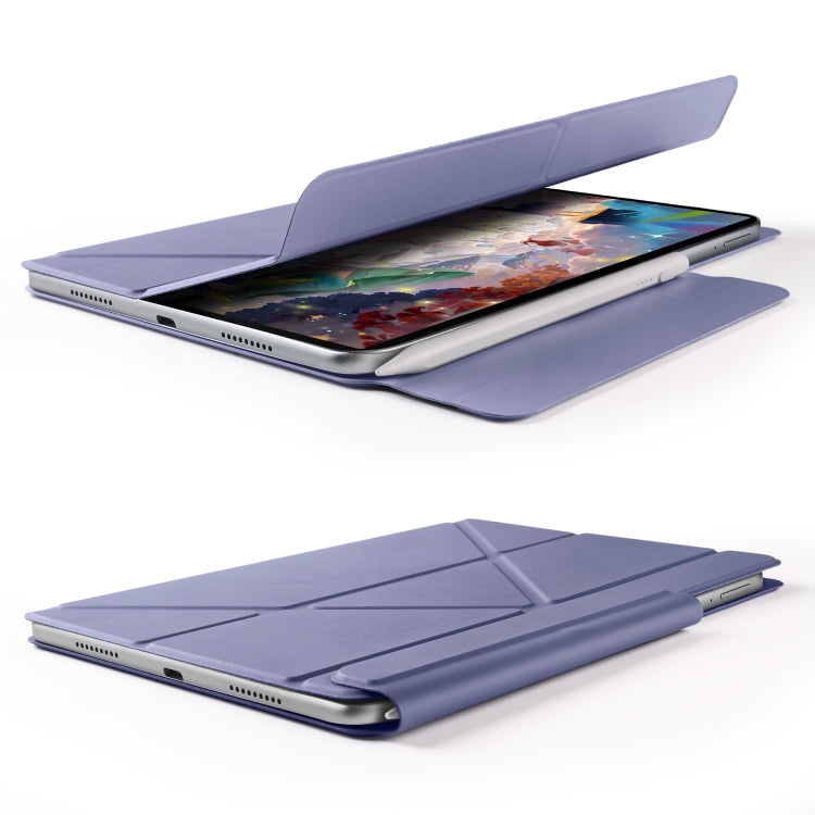 For Huawei MatePad Air 11.5 2023 Fixed Buckle Magnetic Deformation Leather Tablet Case(Lavender Purple)