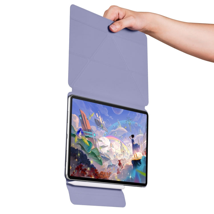For Huawei MatePad Air 11.5 2023 Fixed Buckle Magnetic Deformation Leather Tablet Case(Lavender Purple)