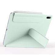 For Huawei MatePad 11 2021 Fixed Buckle Magnetic Deformation Leather Tablet Case(Baby Green)