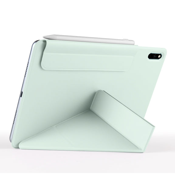 For Huawei MatePad 11 2021 Fixed Buckle Magnetic Deformation Leather Tablet Case(Baby Green)