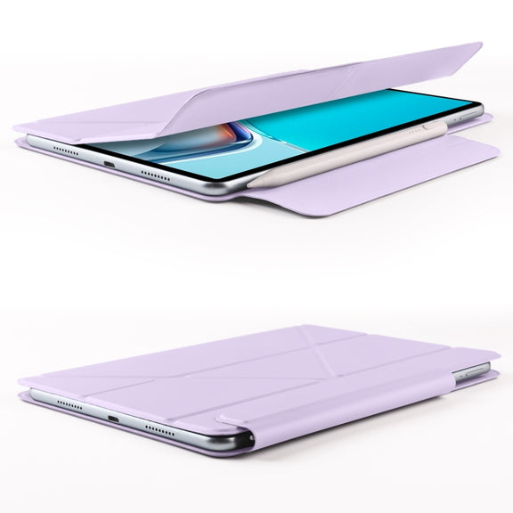 For Huawei MatePad 11 2021 Fixed Buckle Magnetic Deformation Leather Tablet Case(Purple)