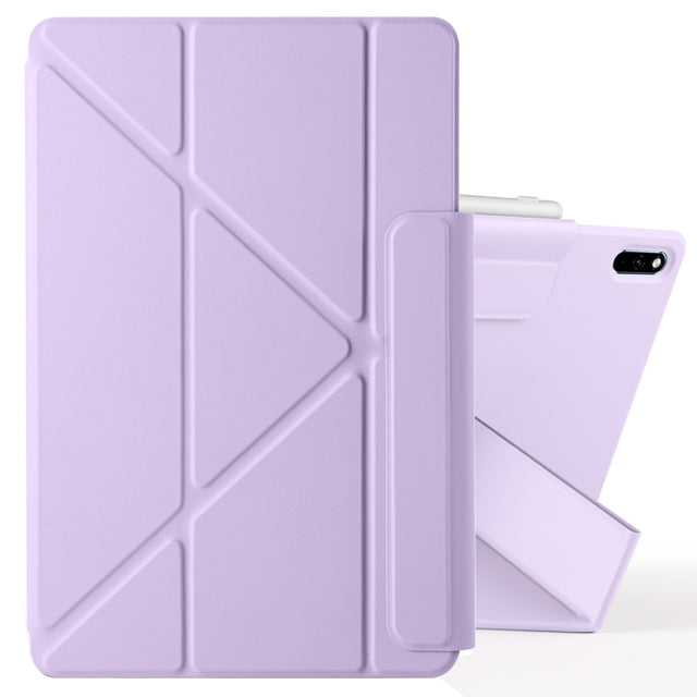 For Huawei MatePad 11 2021 Fixed Buckle Magnetic Deformation Leather Tablet Case(Purple)