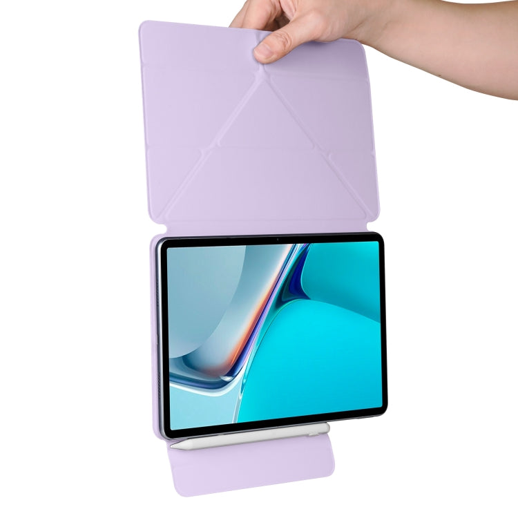 For Huawei MatePad 11 2021 Fixed Buckle Magnetic Deformation Leather Tablet Case(Purple) - Huawei by PMC TechLife | Online Shopping South Africa | PMC TechLife | Buy Now Pay Later Mobicred