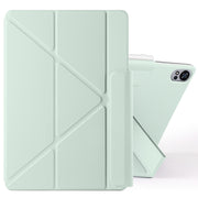 For Huawei MatePad Air 12 2024 Fixed Buckle Magnetic Deformation Leather Tablet Case(Baby Green)