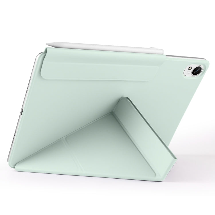 For Huawei MatePad Air 12 2024 Fixed Buckle Magnetic Deformation Leather Tablet Case(Baby Green)