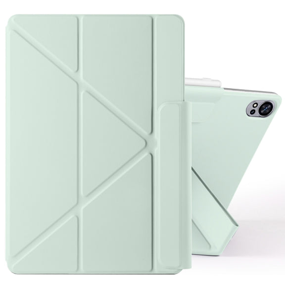 For Huawei MatePad Air 12 2024 Fixed Buckle Magnetic Deformation Leather Tablet Case(Baby Green)