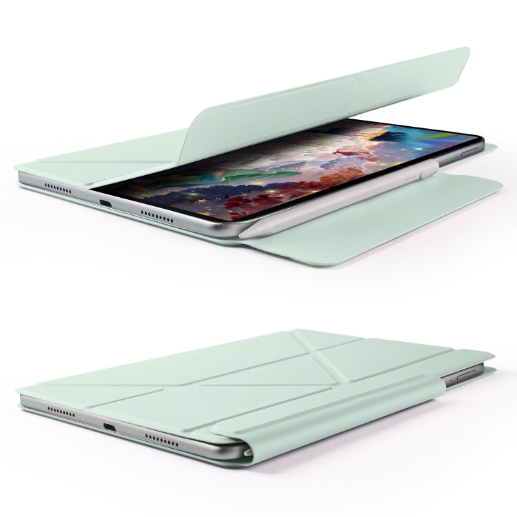 For Huawei MatePad Air 12 2024 Fixed Buckle Magnetic Deformation Leather Tablet Case(Baby Green)